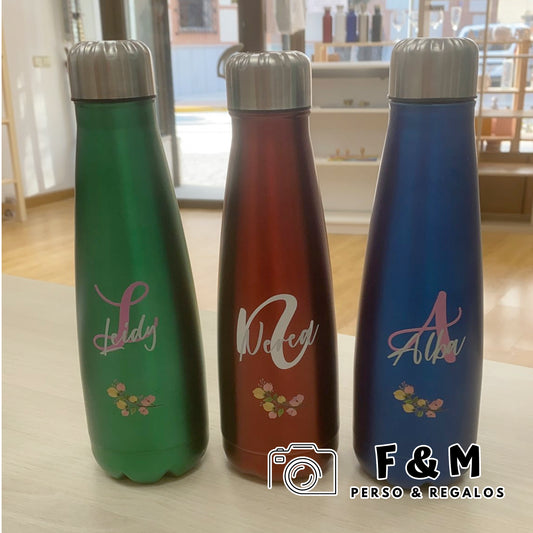 Botella 630 ml laser satinada colores personalizada