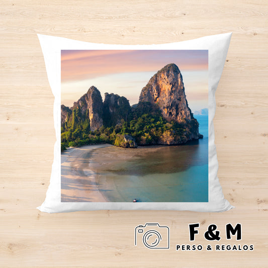 Cojín personalizado con foto sublimación 100% microfibra
